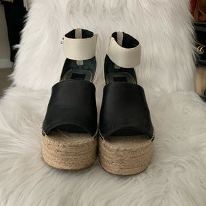 Dice Vita Straw wedge platform sandals